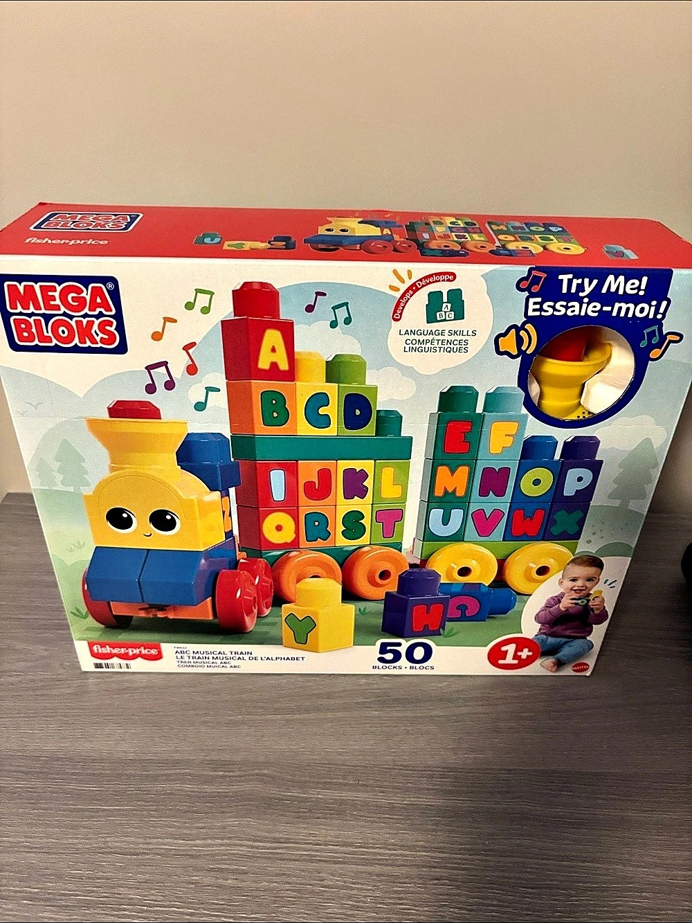 Mega Bloks ABC Musical Train Toy Building Blocks with Music - 50pc SEE DETAILS